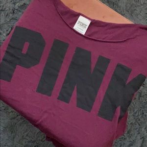 PINK VS off the shoulder crop top